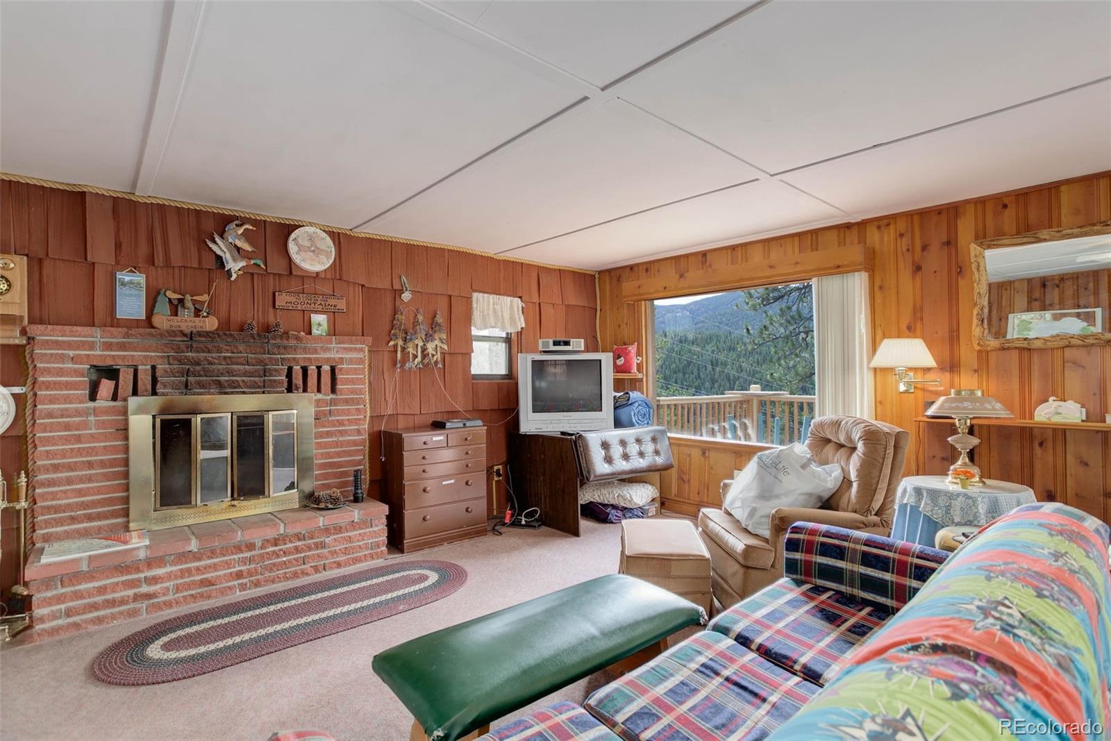 Undisclosed Address Bailey, CO 80421 - Photo 13 of 21 a living room with furniture and a fireplace