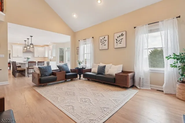 a living room with furniture and a couch