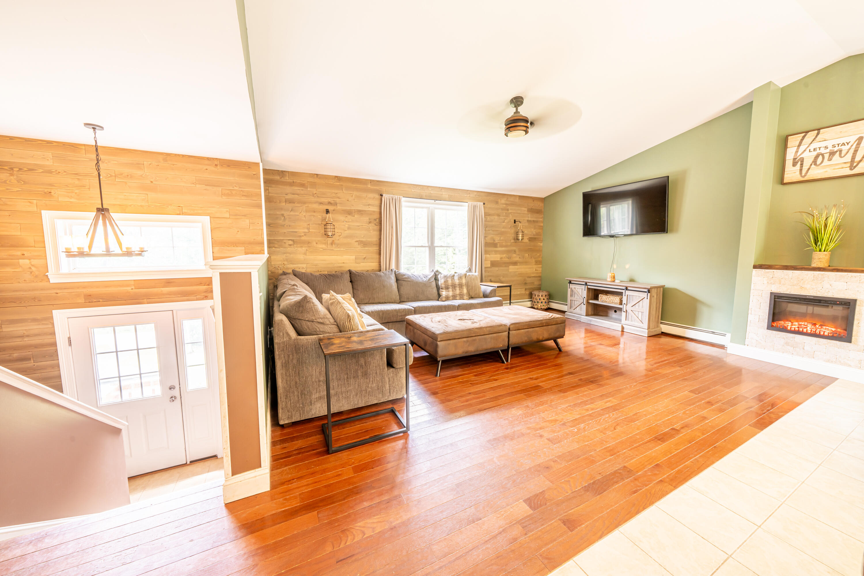 57 Wessnette Drive Hampden, ME 04444 - Photo 16 of 40 Kitchen to lilving area and fireplace -