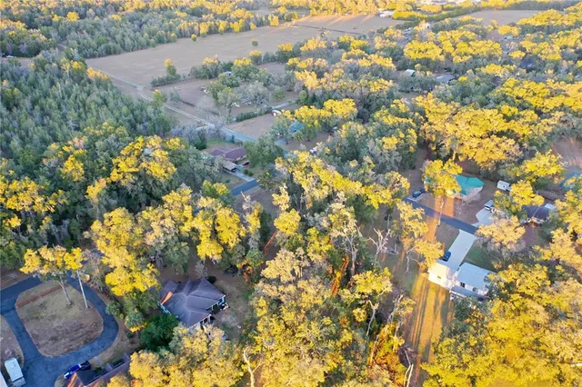 an aerial view of a house
