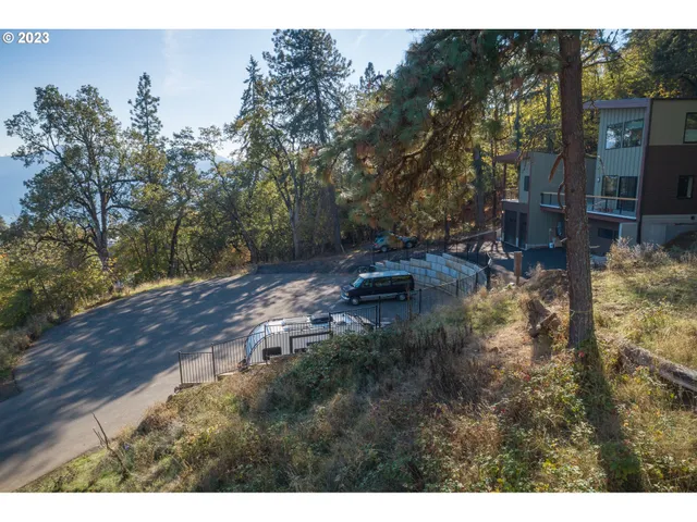 a backyard of a house with lots of green space