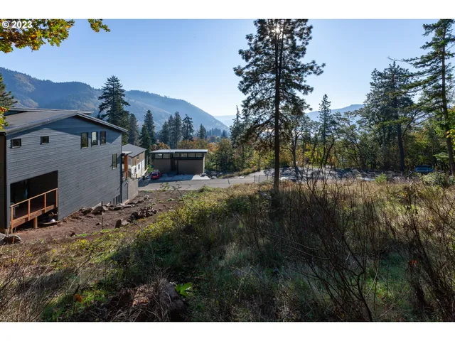 a backyard of a house with lots of green space