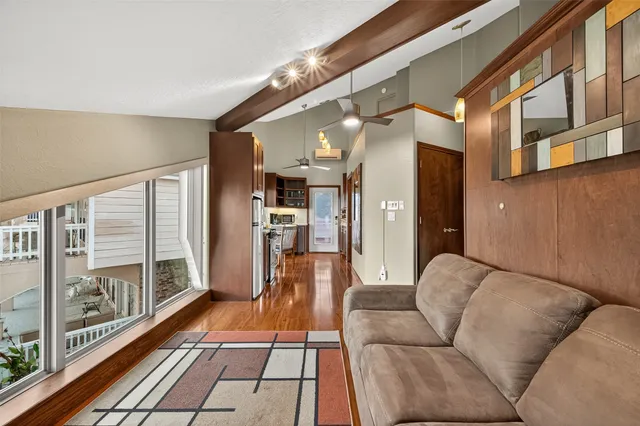 a view of a yard with furniture