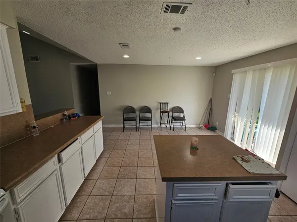 a large kitchen with lots of counter space