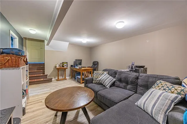 a living room with furniture