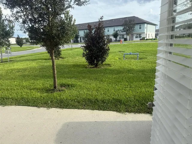 a front view of a house with plants