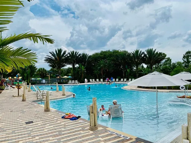 a view of a lake from a yard