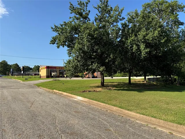 an outdoor space with seating