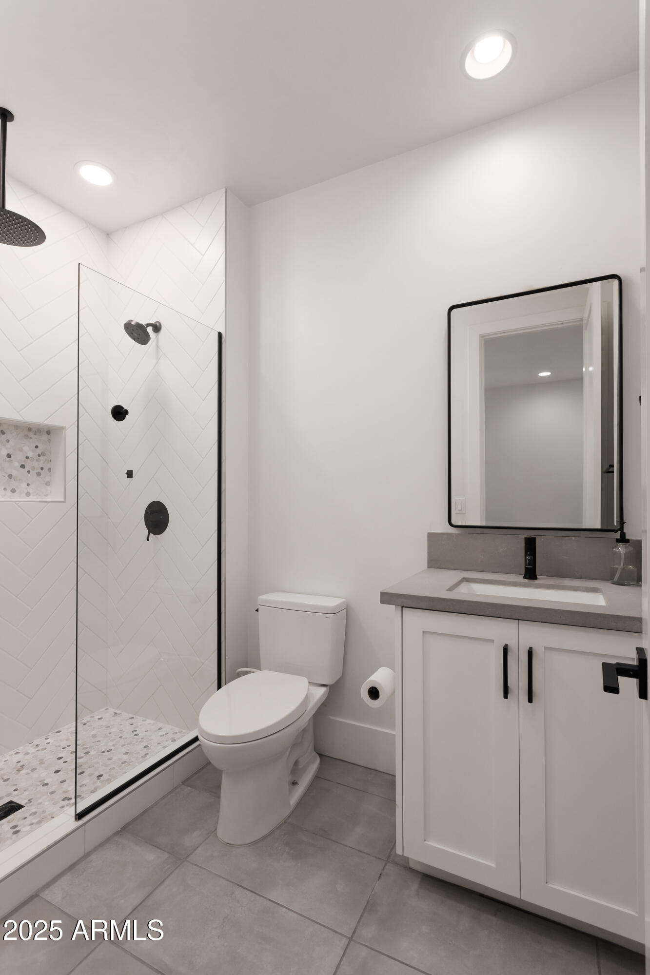 4007 North 34th Street Phoenix, AZ 85018 - Photo 34 of 43 a spacious bathroom with a toilet a sink and mirror