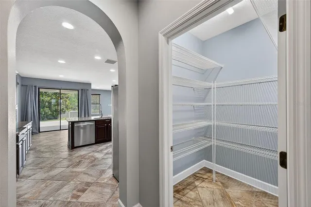 a view of livingroom with kitchen