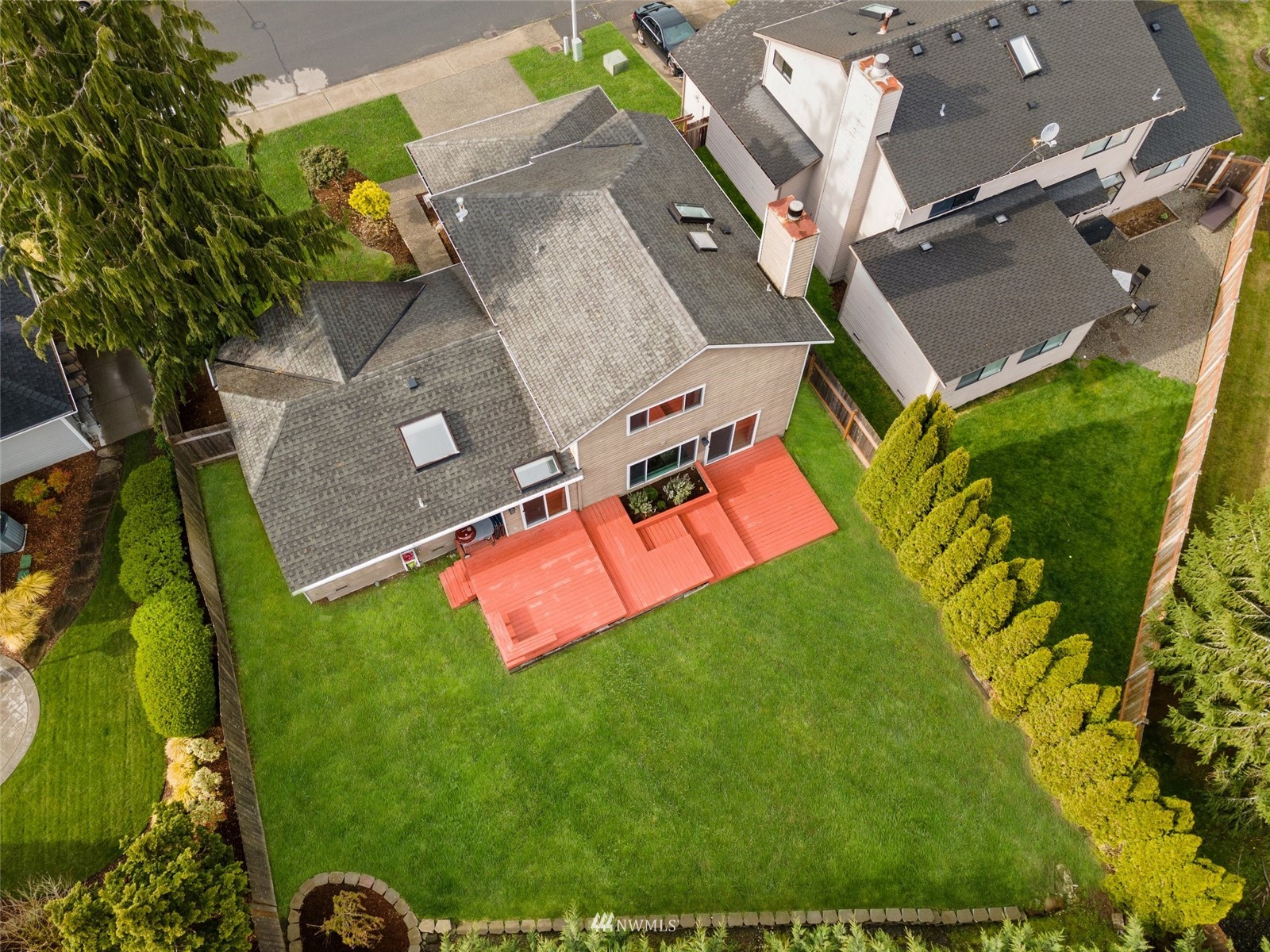 4805 Northeast 21st Street Renton, WA 98059 - Photo 33 of 40 an aerial view of residential house with outdoor space and swimming pool