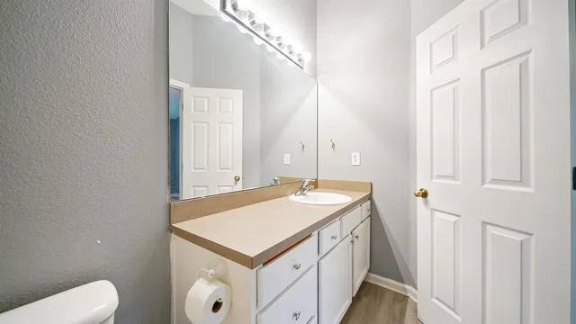 a bathroom with a sink and a toilet
