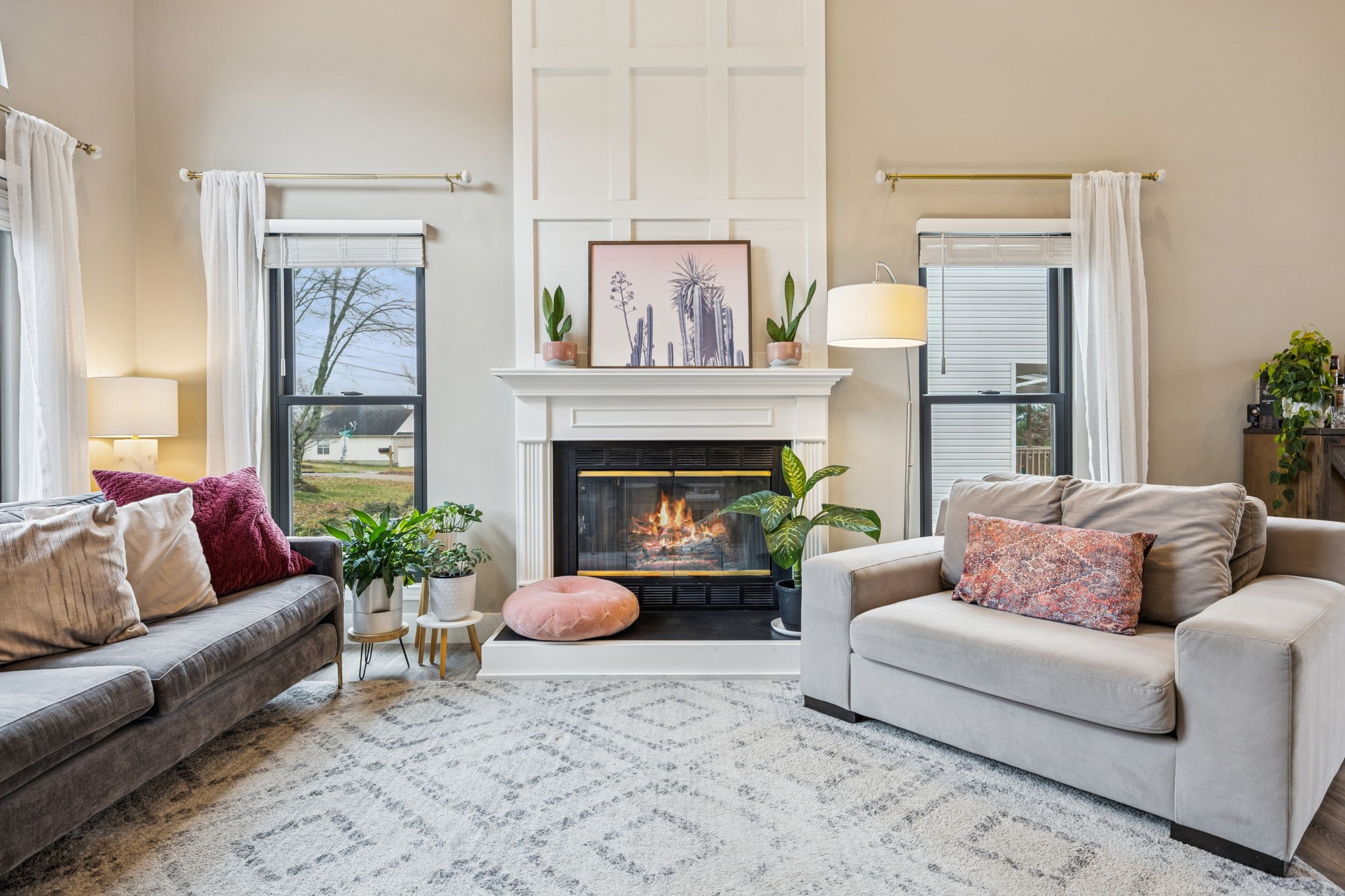 225 Burgandy Hill Road Nashville, TN 37211 - Photo 5 of 32 a living room with furniture and a fireplace