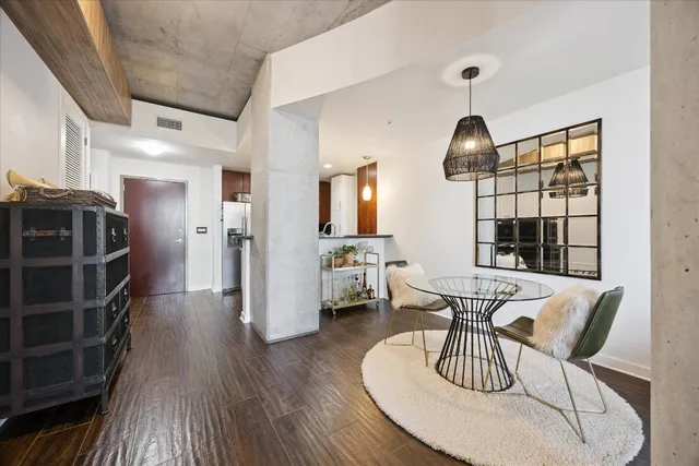 a living room with furniture