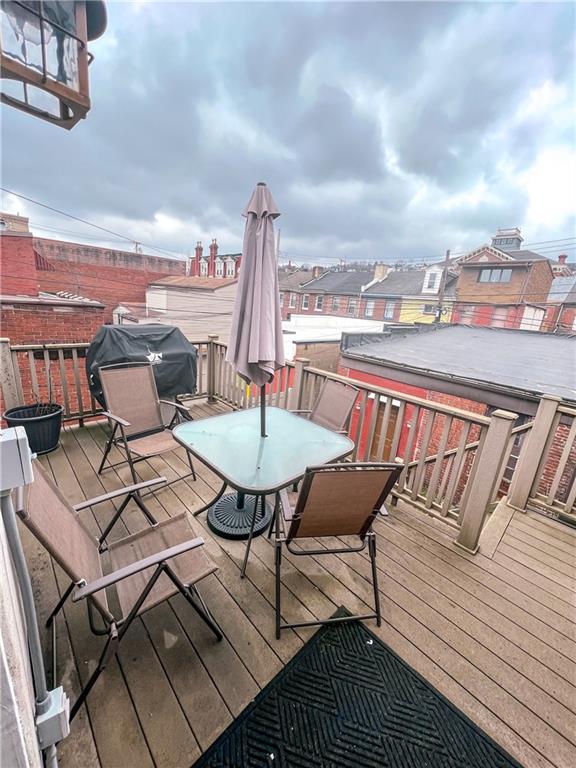 2414 East Carson Street, Unit 2 Pittsburgh, PA 15203 - Photo 15 of 15 a balcony with wooden floor outdoor seating and city view