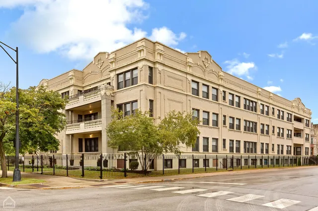 a front view of a building