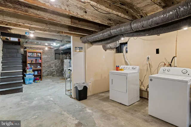 a view of storage and utility room with racks