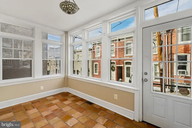 a view of an entryway with a window