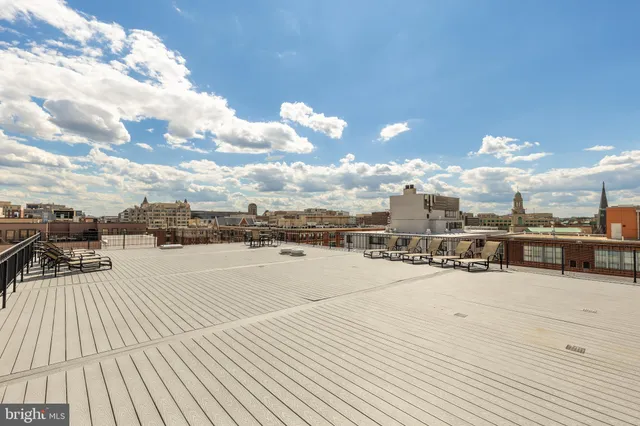 a view of a terrace with seating space
