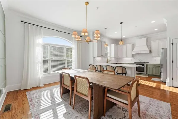 a view of a dining room and livingroom view
