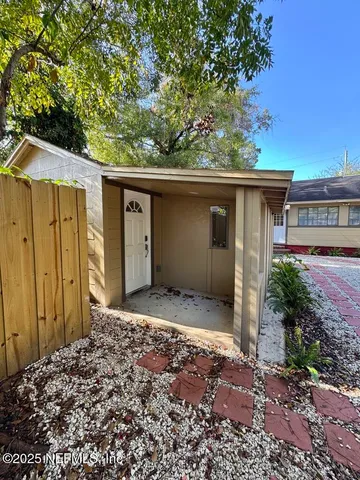 a backyard of a house