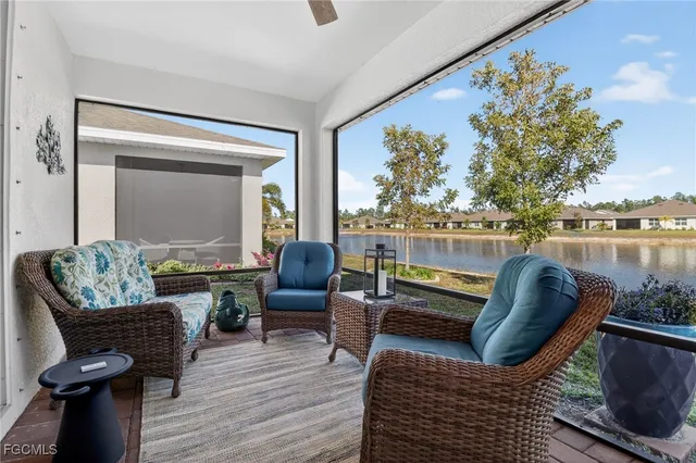 a outdoor living space with furniture