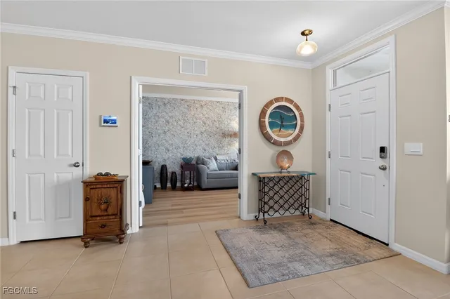 a view of an entryway with seating space