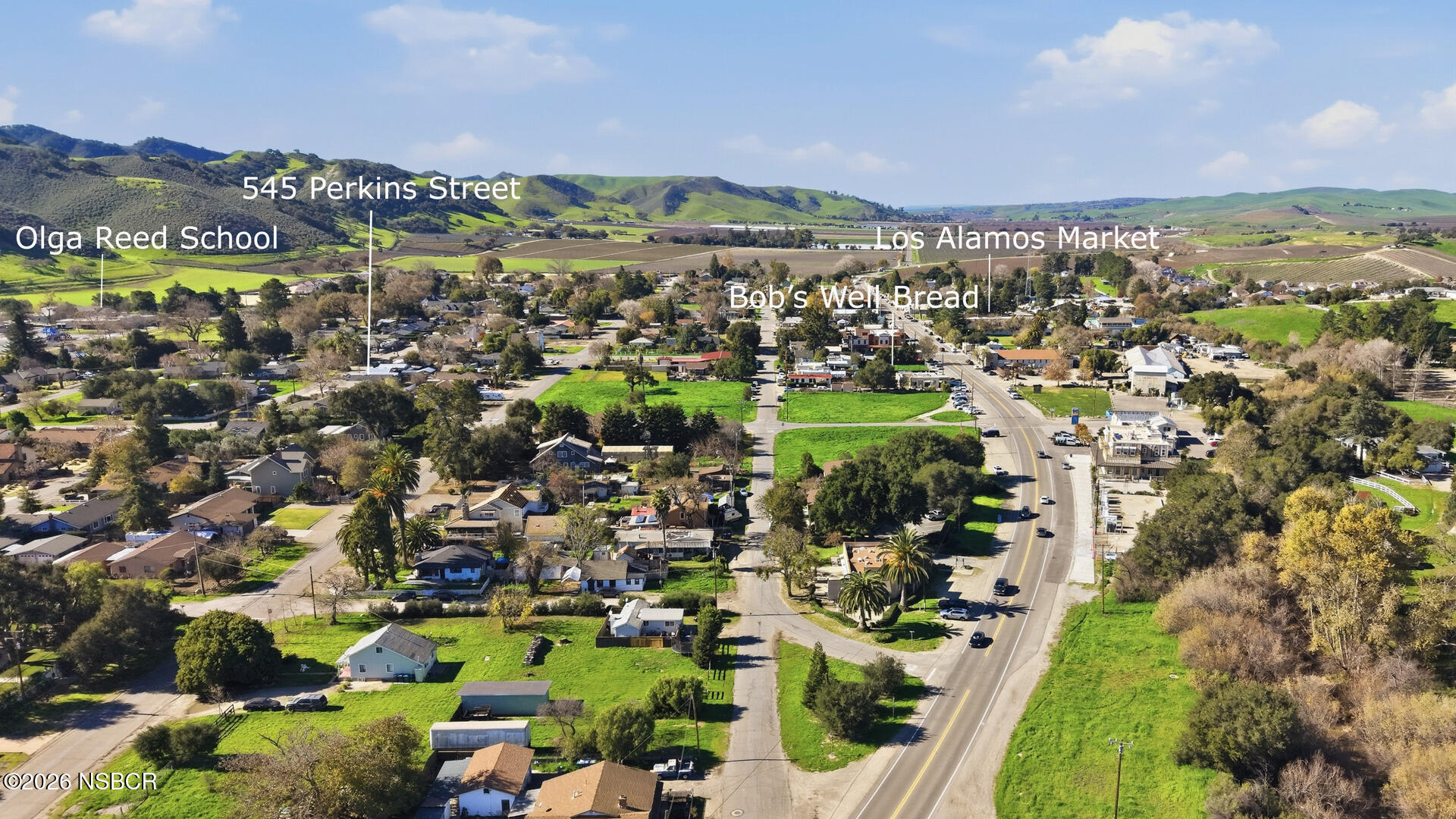 545 Perkins Street Los Alamos, CA 93440 - Photo 46 of 49 an aerial view of residential houses with outdoor space