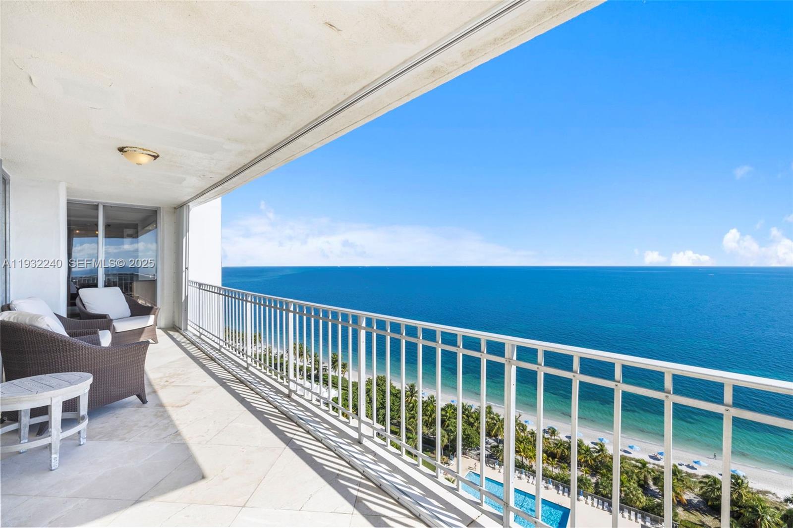 881 Ocean Drive, Unit 20A Key Biscayne, FL 33149 - Photo 31 of 32 Panoramic views. Balconies will be freshly painted