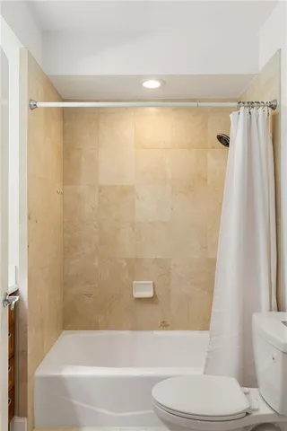 a bathroom with a toilet and a bathtub