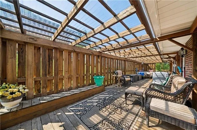 a living room with furniture