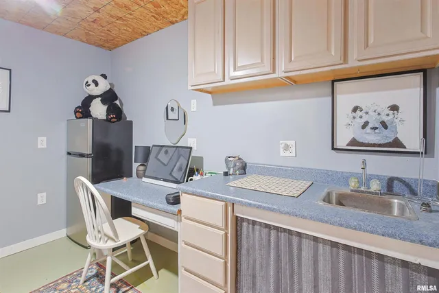a dining room with wooden floor