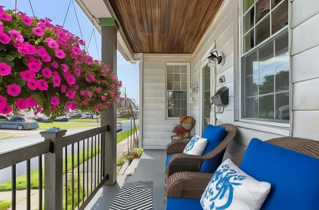 a view of a chairs and table on the wooden floor