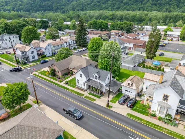 an aerial view of a city