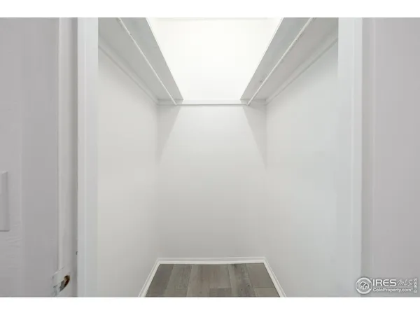 a view of small space with racks on the wall