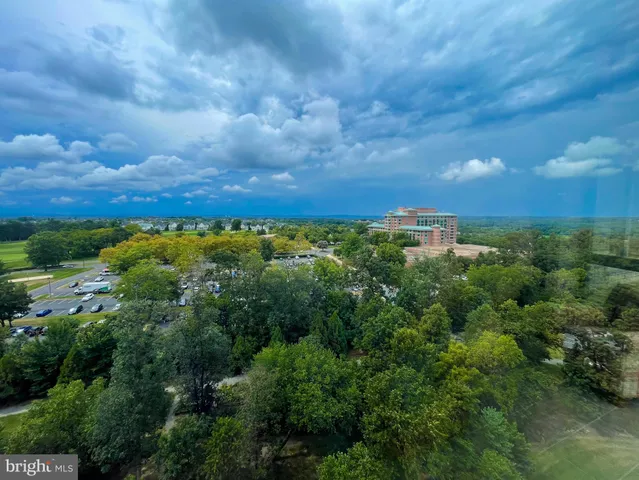 a view of a hallway with paintings on the wall