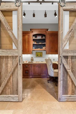 a bathroom with a shower and a tub