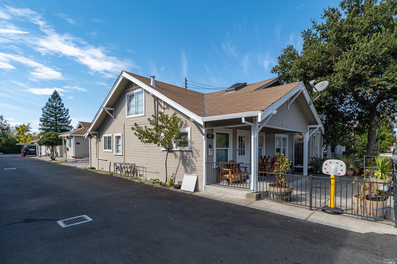 a view of a house with a patio