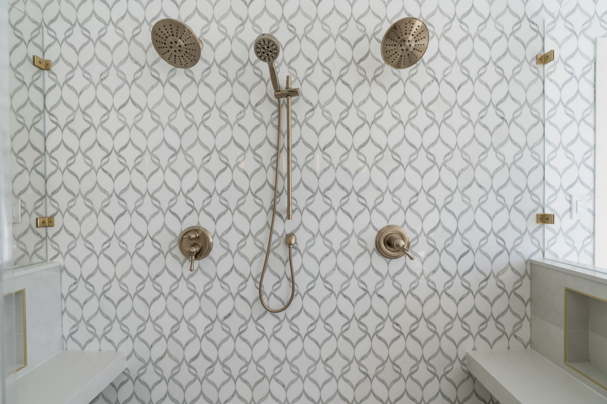 701 Furlong Drive Austin, TX 78746 - Photo 21 of 38 Dual Shower / Marble tile wall