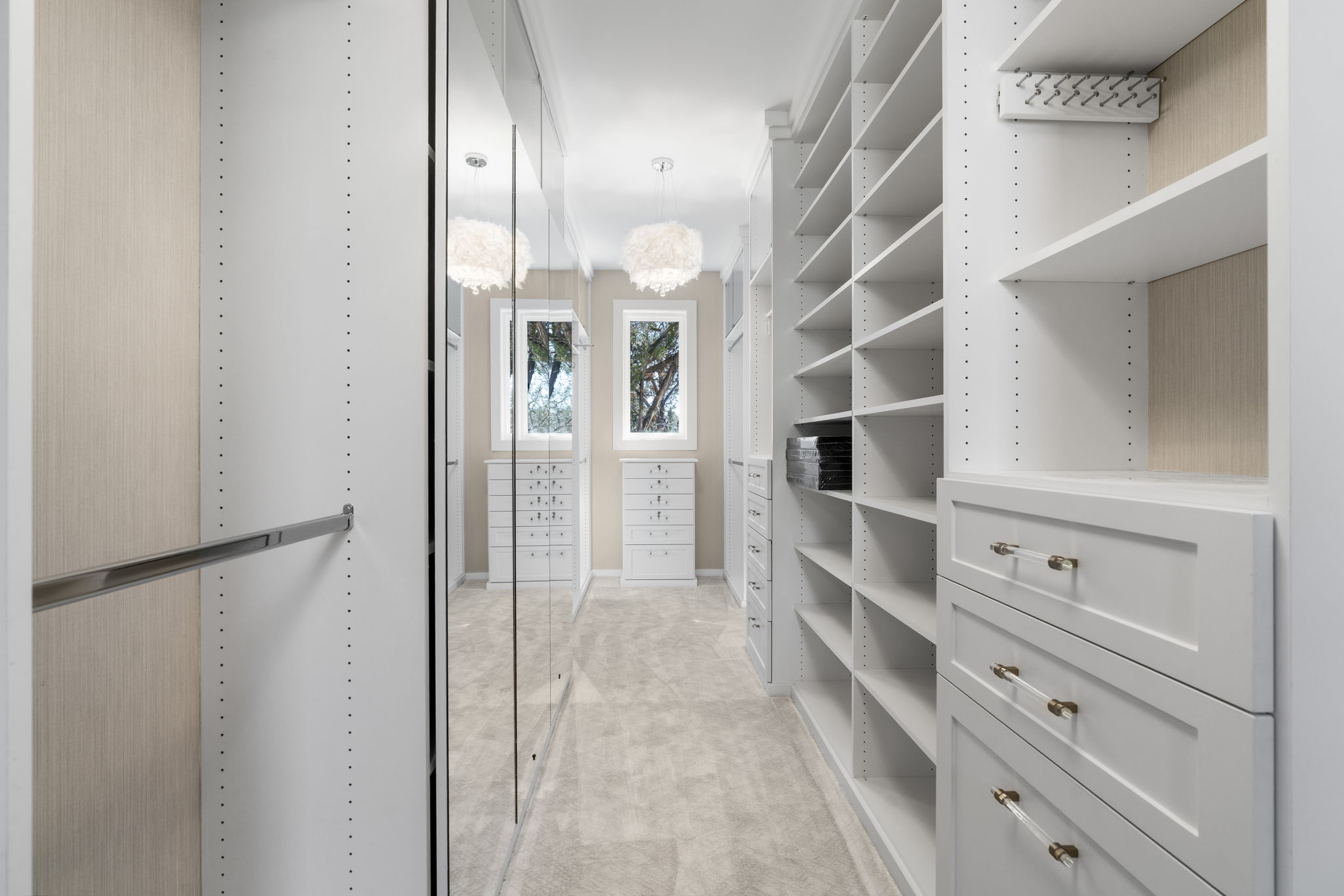 701 Furlong Drive Austin, TX 78746 - Photo 22 of 38 Custom Closet / Secure Jewelry drawers / 3 way storage mirrors /Laundry hamper w/ cushion