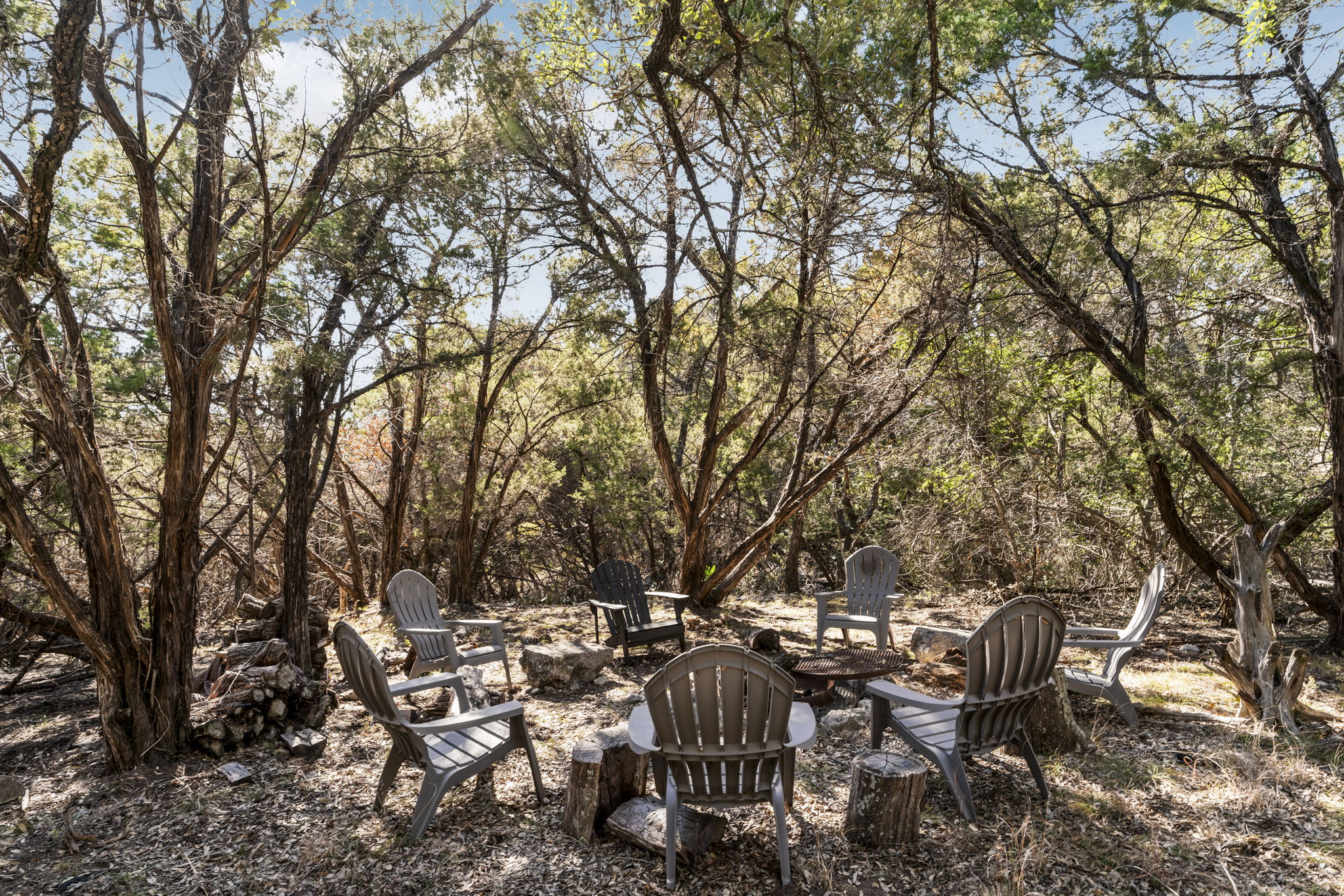 701 Furlong Drive Austin, TX 78746 - Photo 36 of 38 Firepit with Chairs in Woods