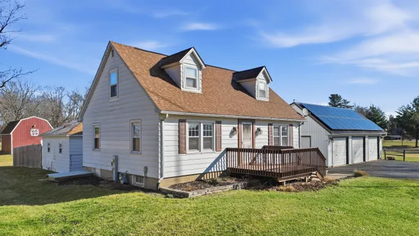 a view of a house with a patio