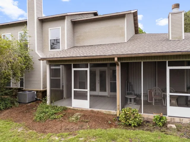 a view of a sign in front of building