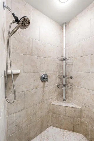 a bathroom with a shower