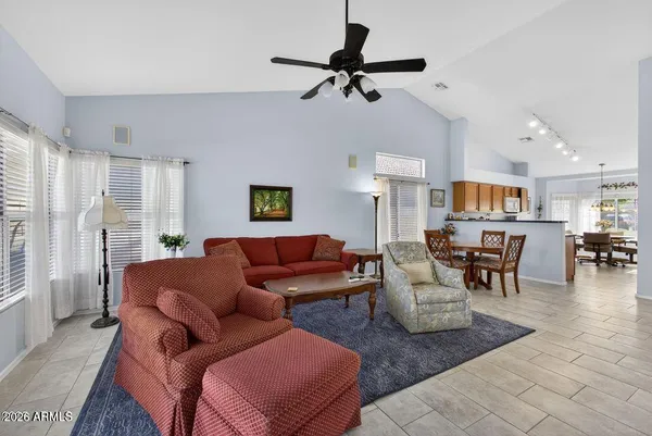 a living room with furniture and a view of living room
