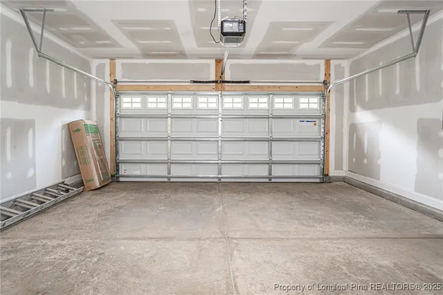 a view of a garage with window