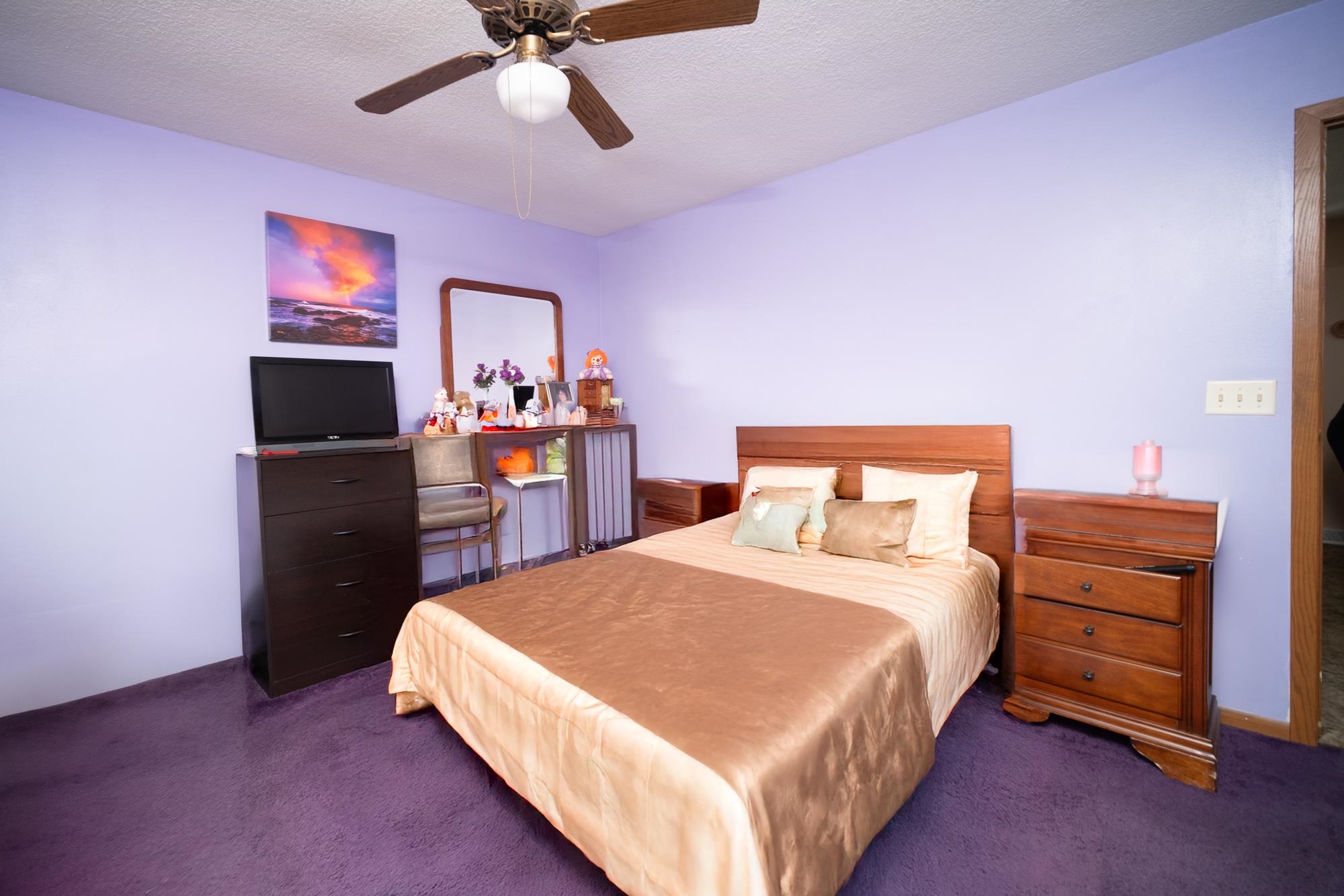 15767 Crowley Road Durand, IL 61024 - Photo 14 of 18 a bedroom with a bed and a television