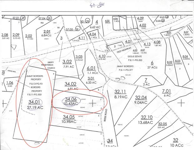 296 Ernest Cates Road Bethpage, TN 37022 - Photo 20 of 20 27 Acre Plat Map of Property and Additional 10 acre lot available behind main land.