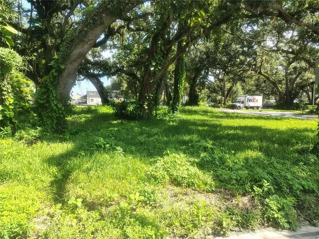 a backyard of a house with lots of green space