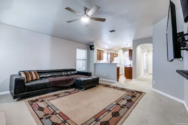 a living room with furniture